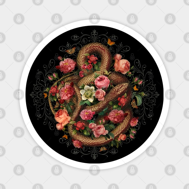 Snakes and Flowers Magnet by DarkMaskedCats